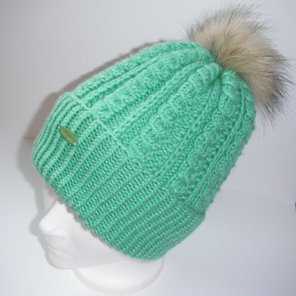 Hand Knitted Hat Toque Adult One Size Acrylic Color Jade - 007 Hand knit by me - Picture 6 of 12